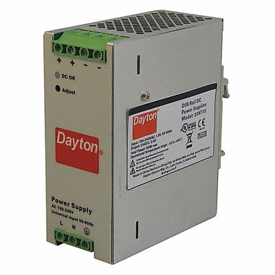 DAYTON 33NT10 Power Supply DIN Rail 60W 24VDC Metal