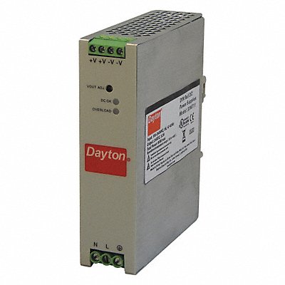 DAYTON 33NT11 Power Supply DIN Rail 80W 24VDC Metal
