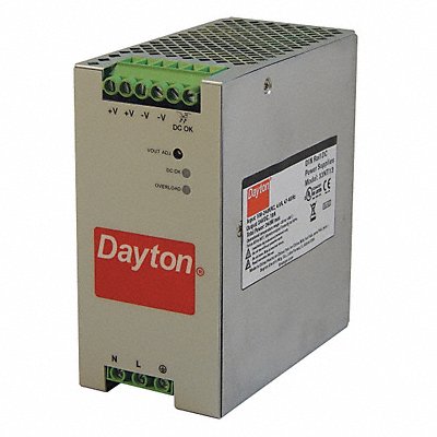 DAYTON 33NT13 Power Supply DIN Rail 240W 24VDC Metal