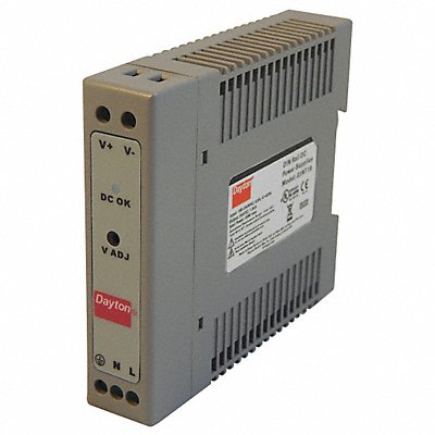DAYTON 33NT19 Power Supply DIN Rail 30W 24VDC Plastic