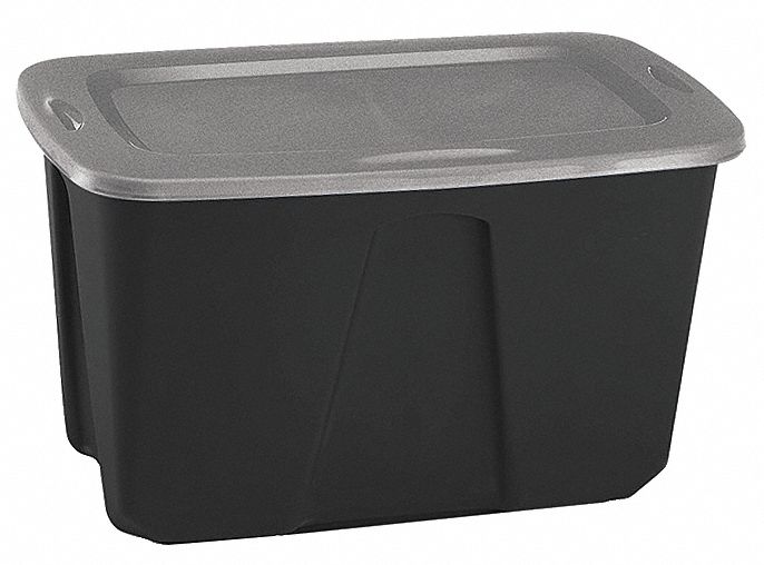 HOMZ 6630GRBKTS06 Storage Tote Black/Grey Polypropylene