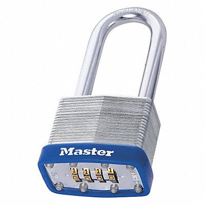 MASTER LOCK 179LH Combination Padlock 2in Rectangle Silver