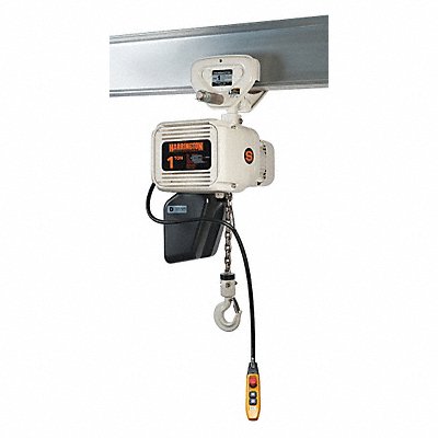 HARRINGTON NERP003LFG20 Electric Chain Hoist w/Trolley 20ft 15fpm