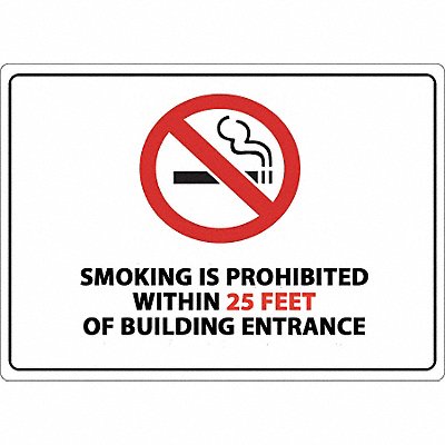 ZING 1869S Label No Smoking within 25 Feet PK2