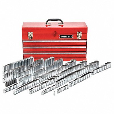 PROTO J472161 Socket Set Chrome 1/4-3/4 in 12Pt