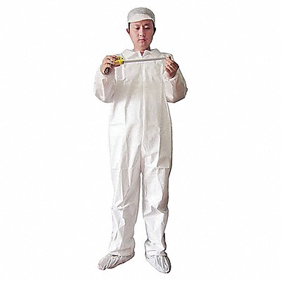 KEYSTONE CVLKGELRG Collared Coverall Elastic White L PK25