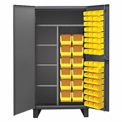DURHAM MFG HDJC243678604S95 Bin Cabinet 78 x36 x24 Grey 60YellowBns
