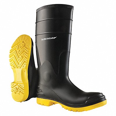 DUNLOP 8680200 E7181 Rubber Boot Men s 8 Knee Black PR
