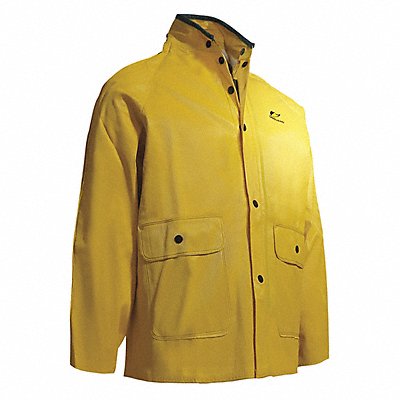 ONGUARD 7603200 Collared Rain Jacket Yelw Ribbed PVC M