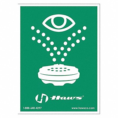 HAWS SP175 Eyewash Sign Plastic Green 12 L x 10 W