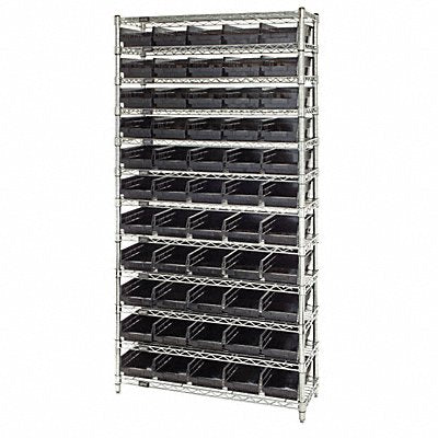 QUANTUM STORAGE SYSTEMS WR12102BK G7061 Bin Shelving 12inx74inx36in Black
