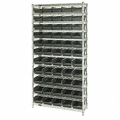 QUANTUM STORAGE SYSTEMS WR12106BK G7062 Bin Shelving 24inx74inx36in Black