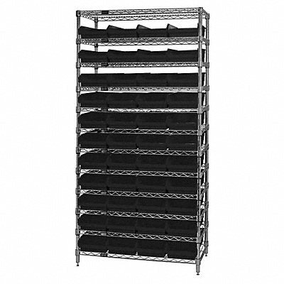QUANTUM STORAGE SYSTEMS WR12108BK E3959 Bin Shelving 18inx74inx36in Black