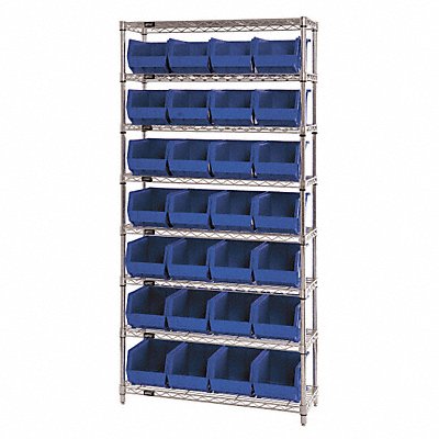 QUANTUM STORAGE SYSTEMS WR8239BL G7065 Bin Shelving 12inx74inx36in Blue