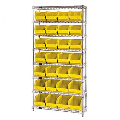 QUANTUM STORAGE SYSTEMS WR8239YL G7065 Bin Shelving 12inx74inx36in Yellow