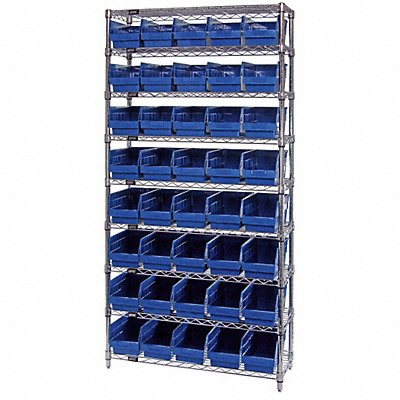 QUANTUM STORAGE SYSTEMS WR9202BL G7081 Bin Shelving 12inx74inx36in Blue