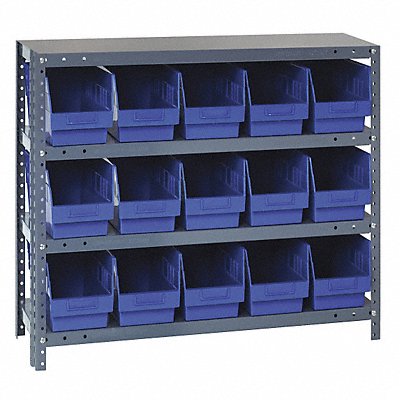 QUANTUM STORAGE SYSTEMS 1239SB802BL G7416 Bin Shelving 12inx39inx36in Blue
