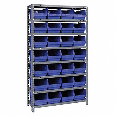 QUANTUM STORAGE SYSTEMS 1275SB807BL G7420 Bin Shelving 12inx75inx36in Blue