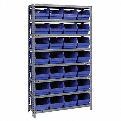 QUANTUM STORAGE SYSTEMS 1875SB808BL H2213 Bin Shelving 18inx75inx36in Blue