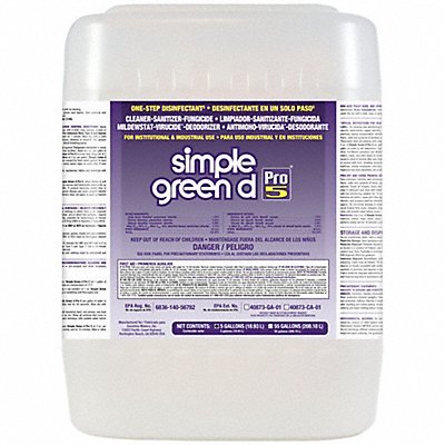 SIMPLE GREEN 3400000000000 One-Step Disinfectant Unscented 5 gal