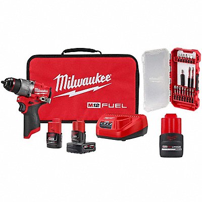 MILWAUKEE 3.40422481124254E+21 Hammer Drill Kit Keyless 12V 3.1 lb