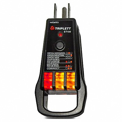 TRIPLETT ET100 Receptacle Tester GFCI 110 to 125V AC