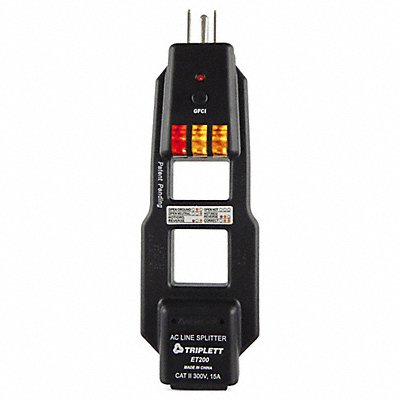 TRIPLETT ET200 AC Line Splitter/GFCI Tester 120V AC