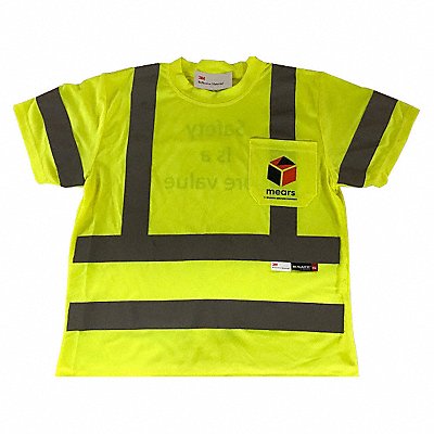 MAJESTIC GLOVE 755305GRASS203XL Shrt Sleeve HiViz Reflectve w/Mears Logo