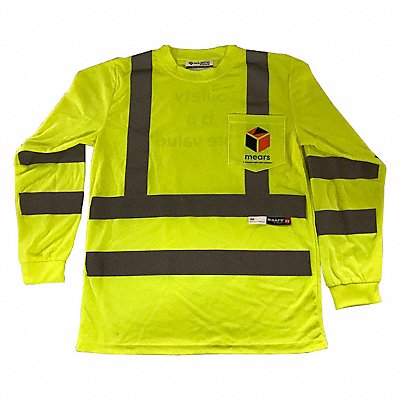 MAJESTIC GLOVE 755355GRASS205XL Long Sleeve HiViz Reflectve w/Mears logo