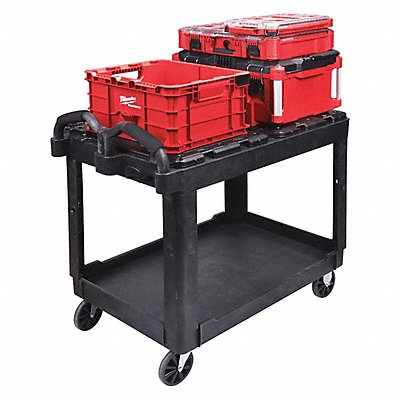 MILWAUKEE CUSTOMPACKOUTUTILITY1 Utility Cart 2 Shelves 500 lb Black