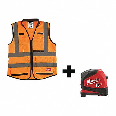 MILWAUKEE 4873505248226610 High Visibility Vest L/XL Orange/Red