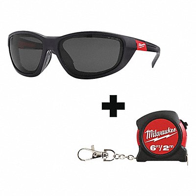 MILWAUKEE 4873204648225500 Safety Glasses Smoke Lens Black Frame