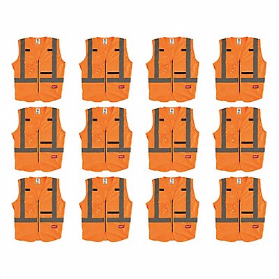 MILWAUKEE 48735031X12 High Visibility Vest 12 pk S/M