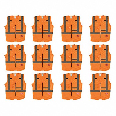 MILWAUKEE 48735032X12 High Visibility Vest 12 pk L/XL