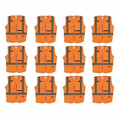 MILWAUKEE 48735073X12 High Visibility Vest 12 pk 3XL/4XL