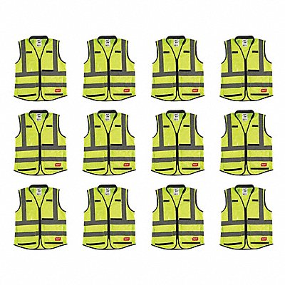 MILWAUKEE 48735041X12 High Visibility Vest 12 pk S/M