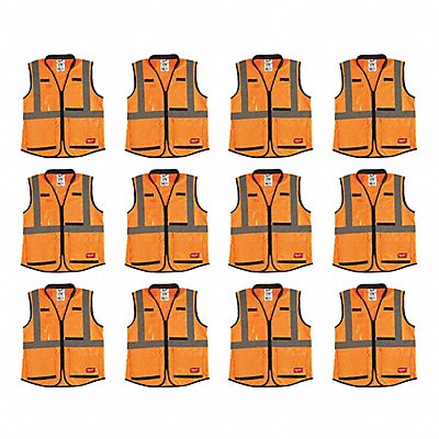 MILWAUKEE 48735092X12 High Visibility Vest 12 pk L/XL