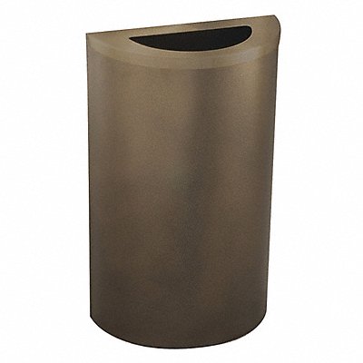 GLARO 1891BVBV Garbage Can Half Round 14 gal Brown