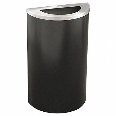 GLARO 1891BKSA Garbage Can Half Round 14 gal Black