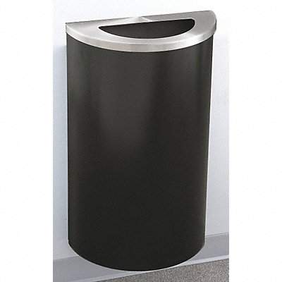 GLARO 1891BKSAWM189 Garbage Can Half Round 14 gal Black