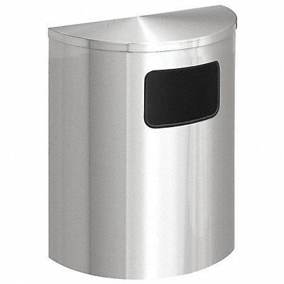 GLARO 2493SASA Garbage Can Half Round 24 gal Silver