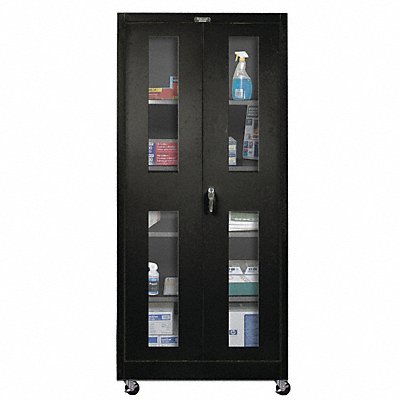 HALLOWELL 415S24SVMAME Storage Cabinet 72 x36 x24 Black 4Shlv