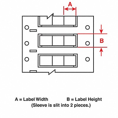 BRADY 2HX1252BK3 Wire Sleeve Use with Ribbon 356151 Black