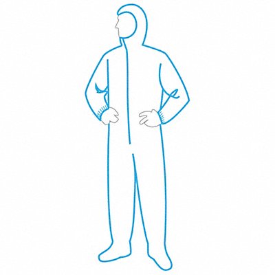 GRAINGER 171222X Hooded Disposable Coveralls 2XL Wht PK25