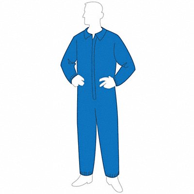 GRAINGER 19125B2X Collared Disposable Coveralls Elstc PK25