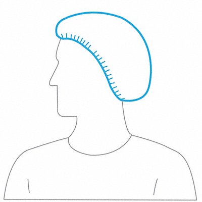 GRAINGER 15824W10 Bouffant Cap White 24 in Dia PK1000