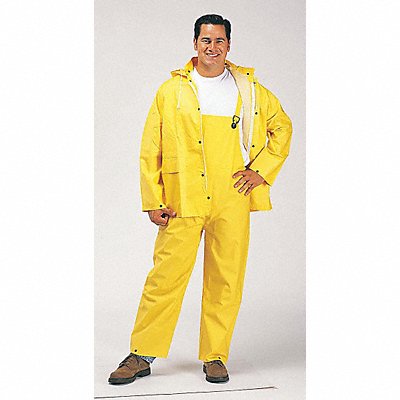 GRAINGER 1320XL Rain Suit w/Jacket/Bib Unrated Yellow XL