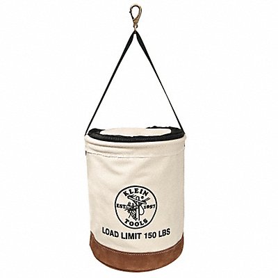 KLEIN TOOLS 5104CLR17 Bucket Bag Canvas Straight Wall OffWhite
