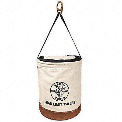 KLEIN TOOLS 5104CLR22 Bucket Bag Canvas Straight Wall OffWhite