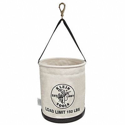 KLEIN TOOLS 5109SLR Bucket Bag Canvas Straight Wall OffWhite